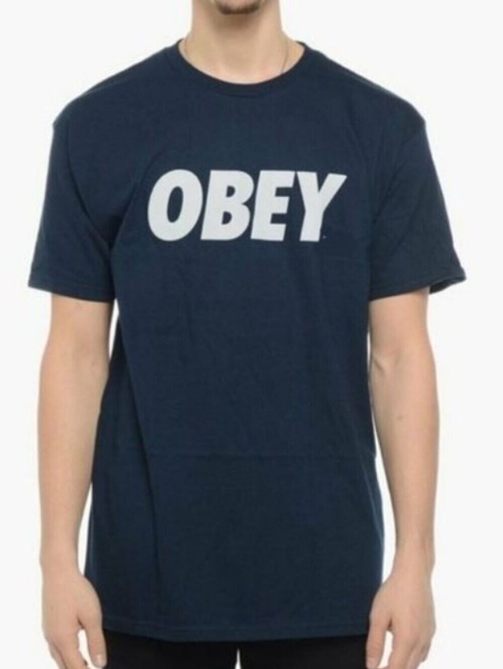 OBEY Navy Blue Short Sleeve T Shirt Size Medium
